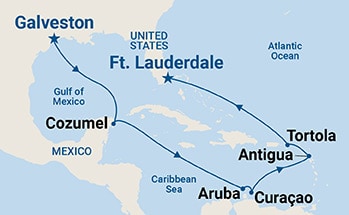 12-Day Caribbean Islander Itinerary Map